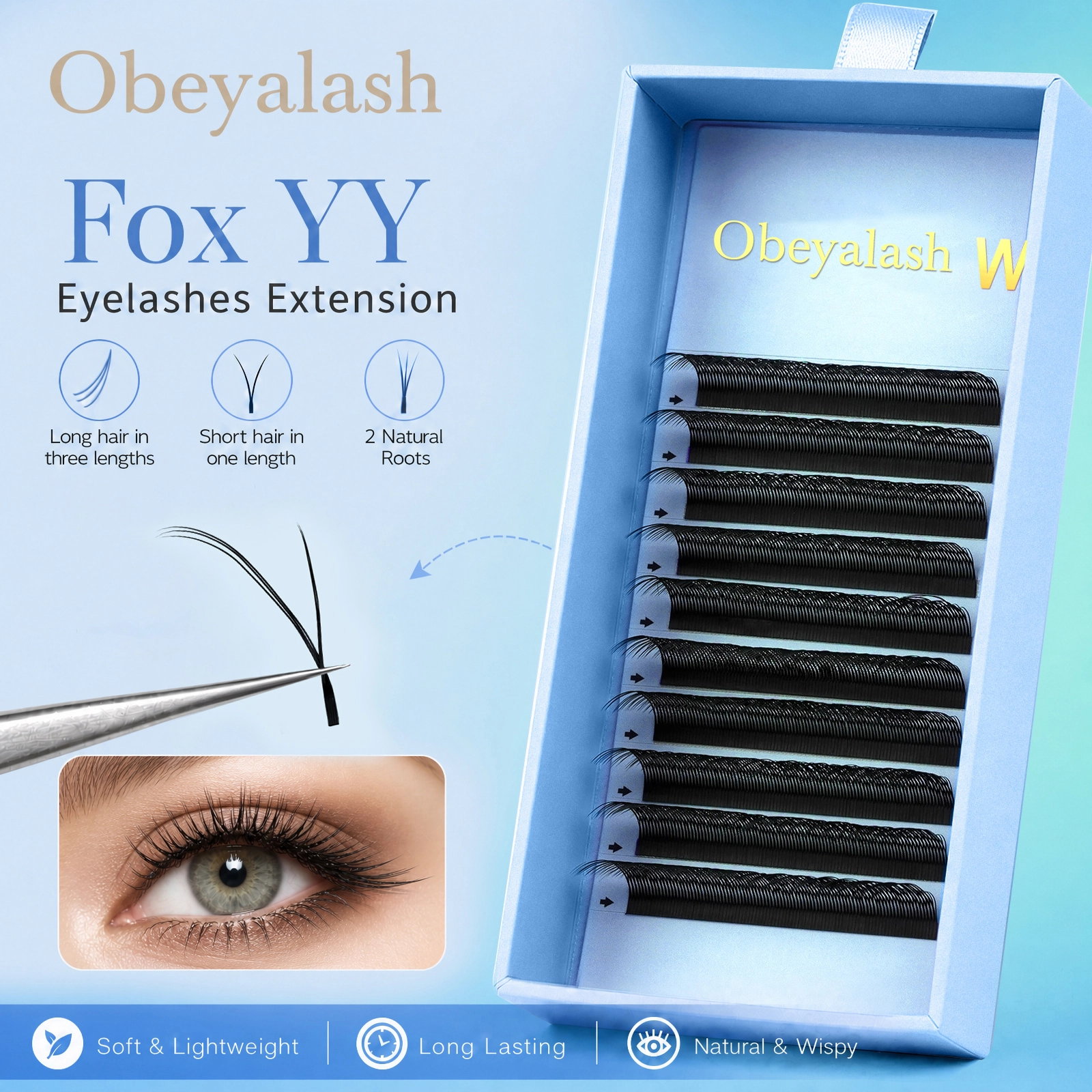 Fox YY Lashes Wholesale for Wispy, Textured & Lightweight Lash Sets